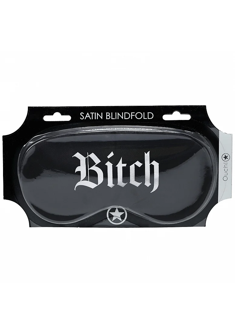 Ouch! Bitch Printed Mask Satin Black
