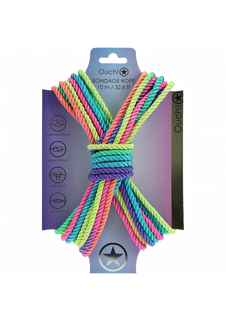 Ouch Bondage Rope 10m Multicolour Bright