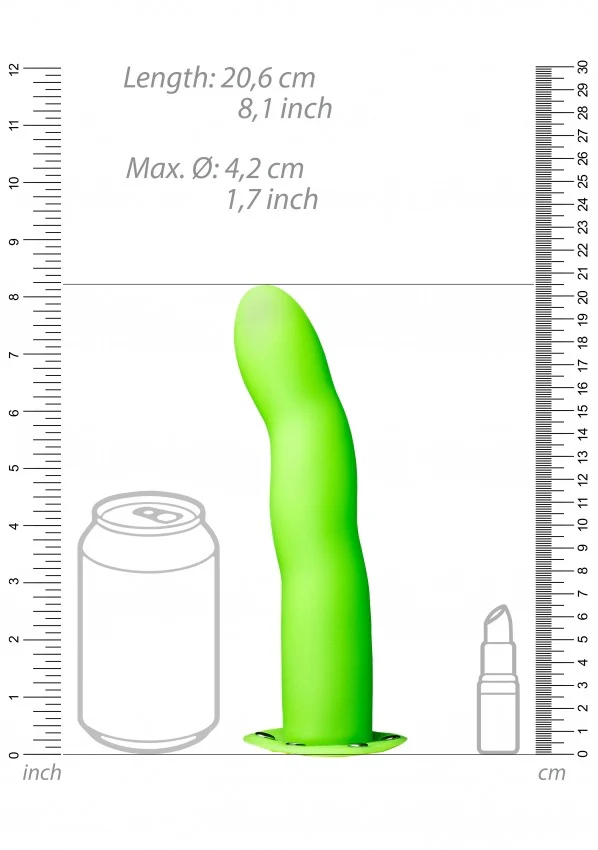 Ouch Curved Hollow Strap-On 8" Glow N Dark - Image 10