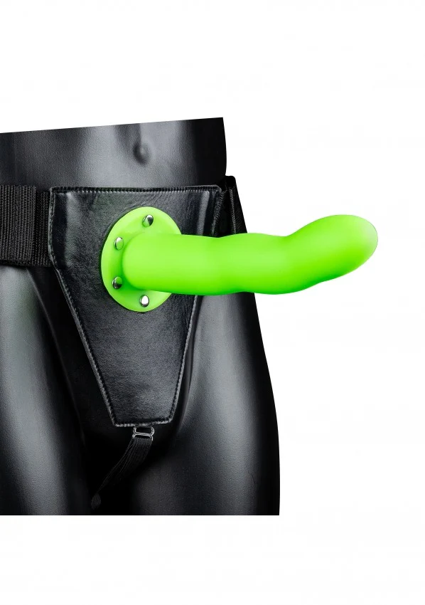 Ouch Curved Hollow Strap-On 8" Glow N Dark - Image 6