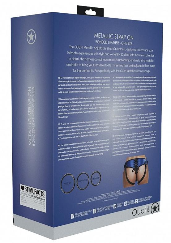 Ouch Metallic Strap-on Blue - Image 3
