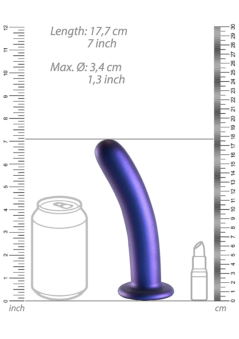 Ouch Smooth G-Spot Dildo 7'' Metallic Blue - Image 5