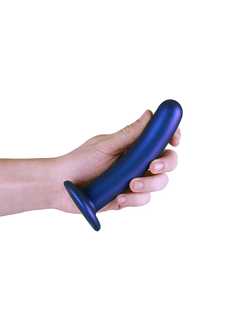 Ouch Smooth G-Spot Dildo 6" Metallic Blue - Image 4