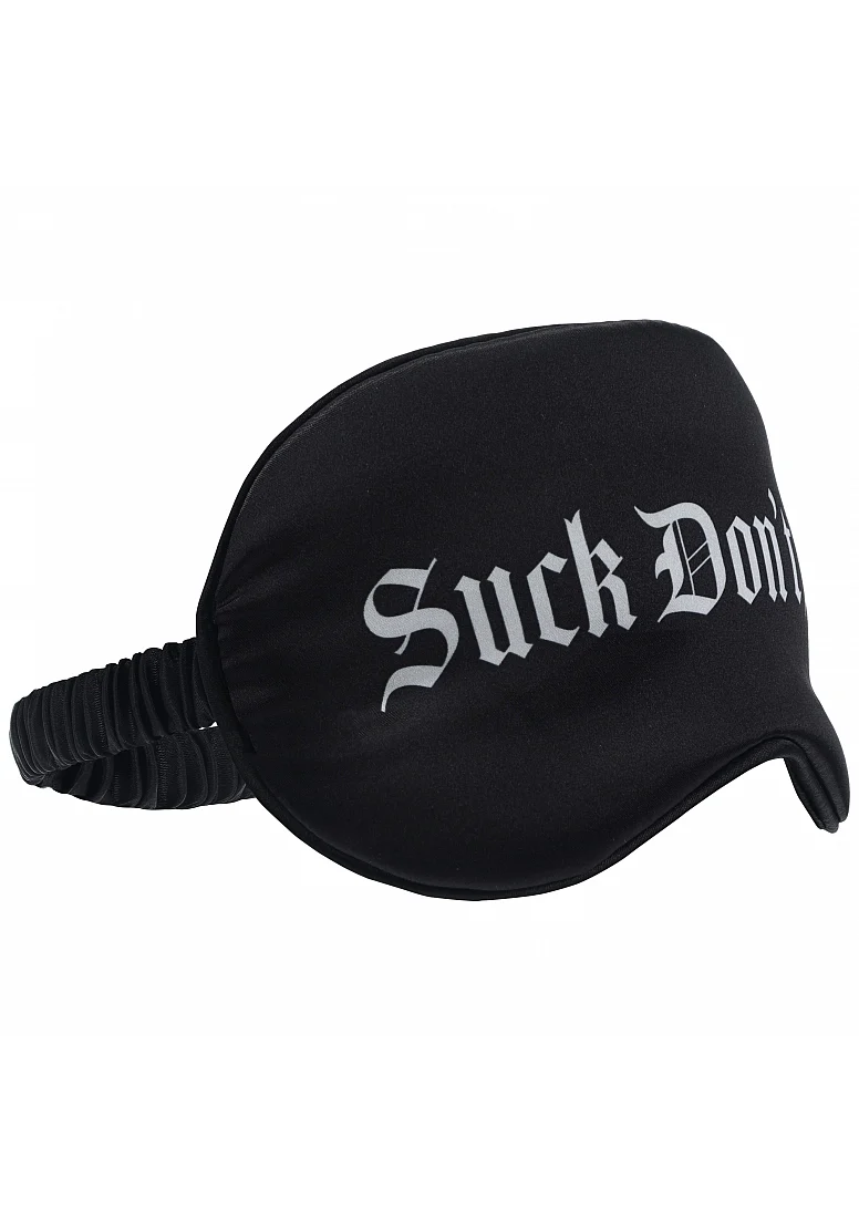 Ouch! Suck Don't Bite Printed Mask Satin Black - Image 2