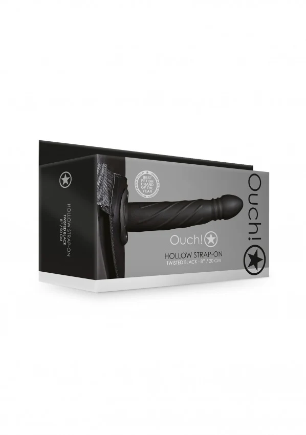 Ouch Twisted Hollow Strap-On 8" Black