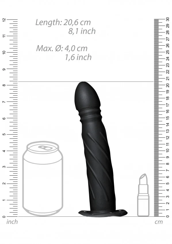 Ouch Twisted Hollow Strap-On 8" Black - Image 6