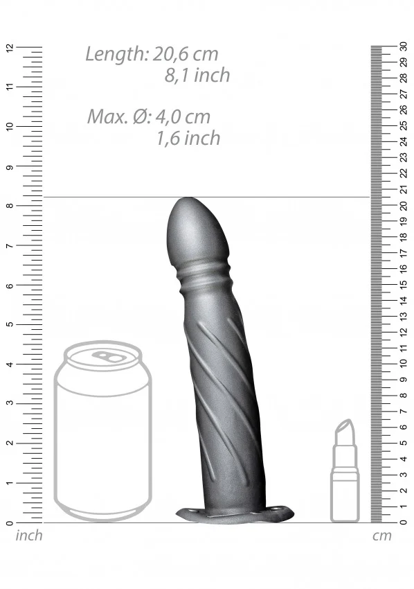 Ouch Twisted Hollow Strap-On 8" Grey - Image 8