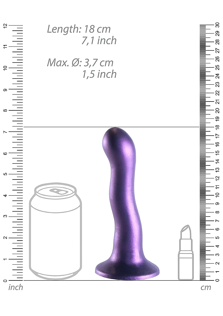 Ouch Ultra Soft Curvy G-Spot Dildo 7" Metallic Purple - Image 6
