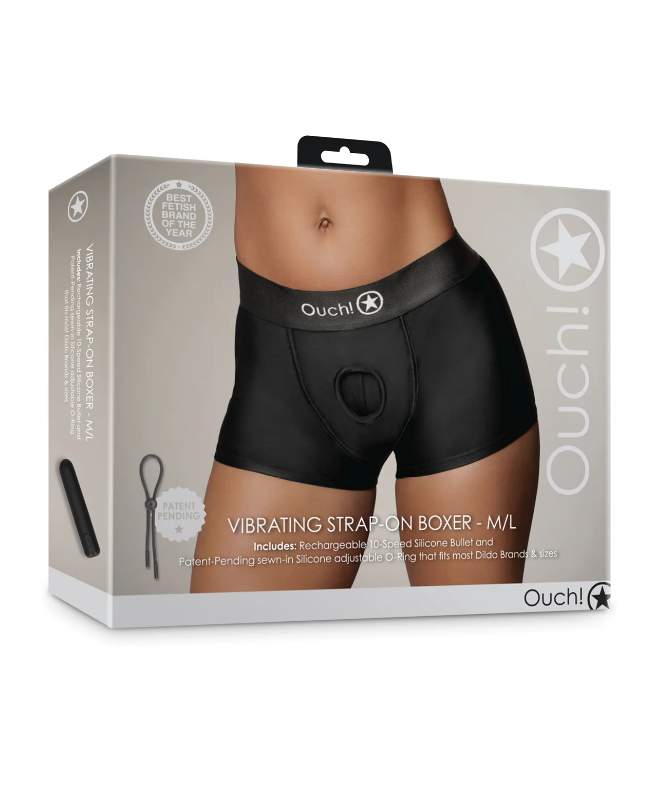 Ouch Vibrating Strap On Boxer – Black M/L - Image 3