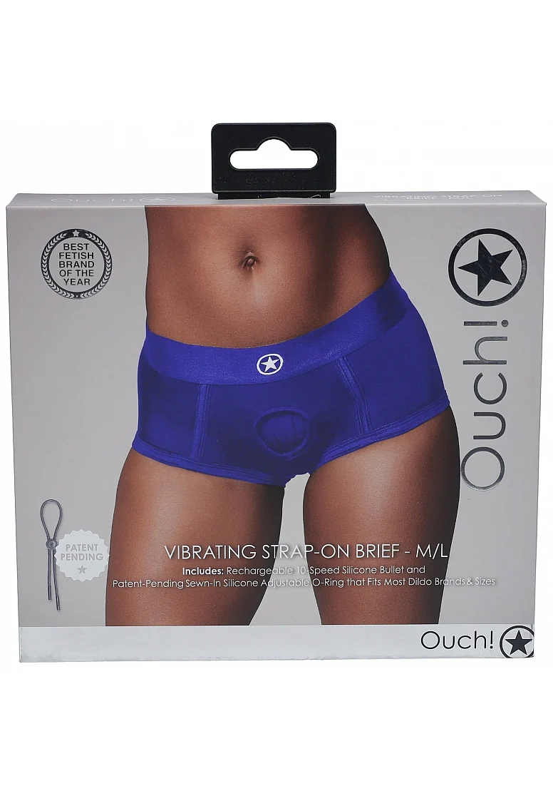 Ouch Vibrating Strap On Brief – Blue XS/S - Image 3