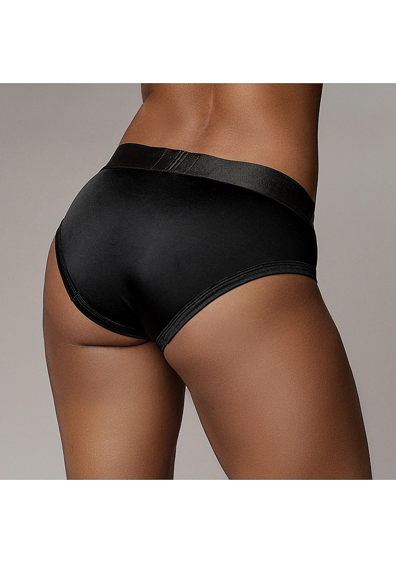 Ouch Vibrating Strap On Hi Cut Brief – Black M/L - Image 5