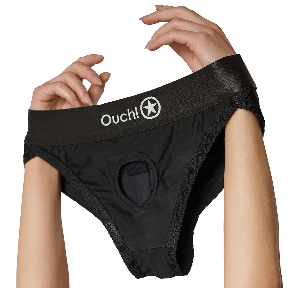 Ouch Vibrating Strap On Hipster – Black XL/XXL - Image 4