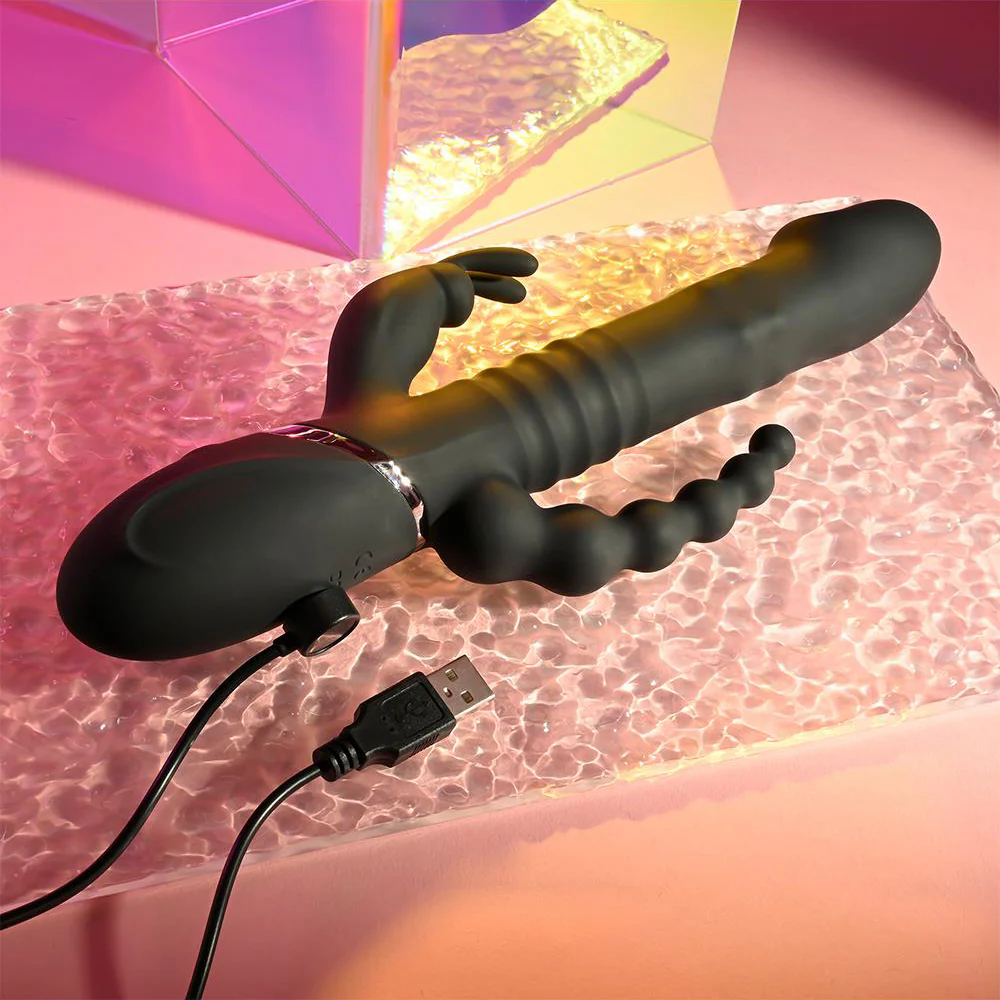 Big Bunny Energy Rabbit Vibe with Anal Beads - Image 9