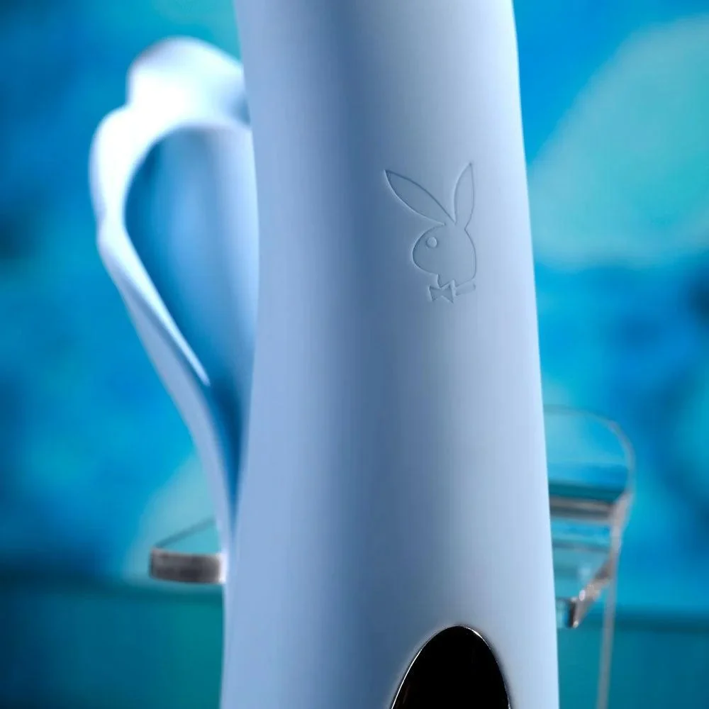 In Bloom Rechargeable Thrusting Tapping & Heating Dual Rabbit Vibrator - Image 5