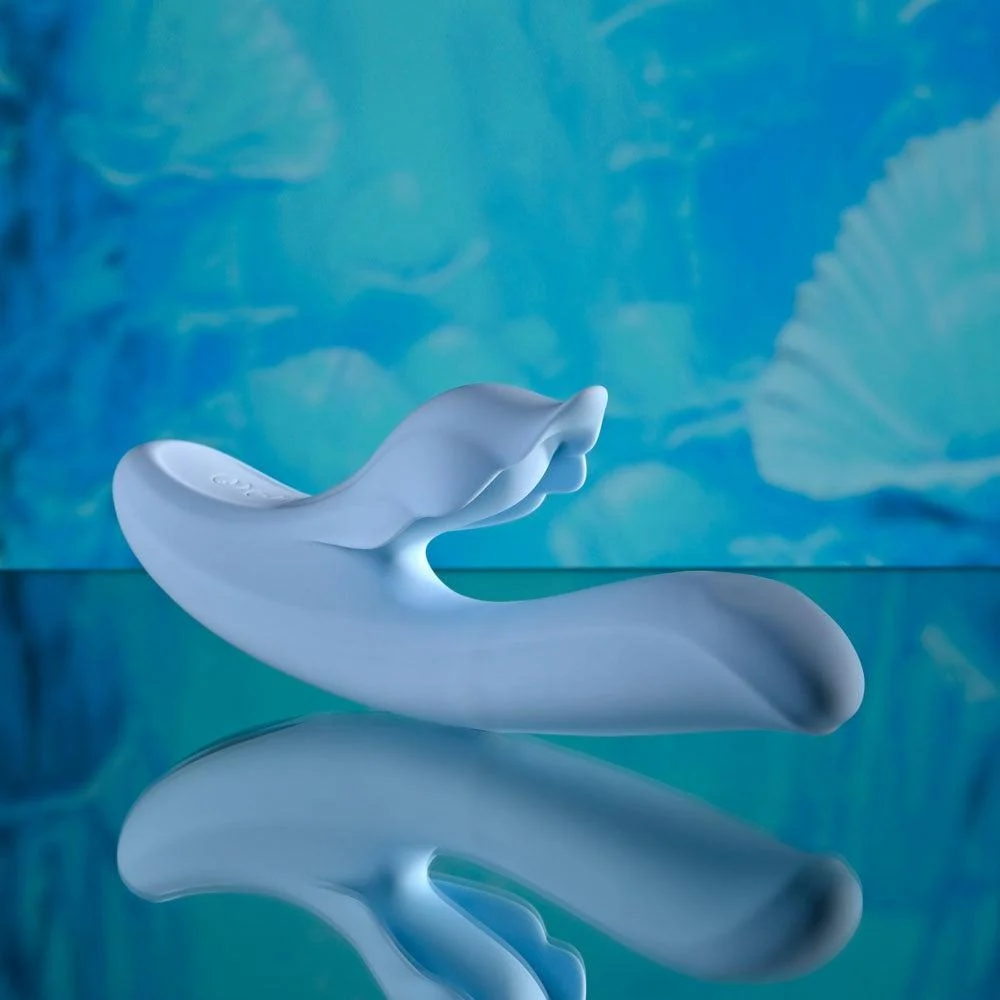 In Bloom Rechargeable Thrusting Tapping & Heating Dual Rabbit Vibrator - Image 8