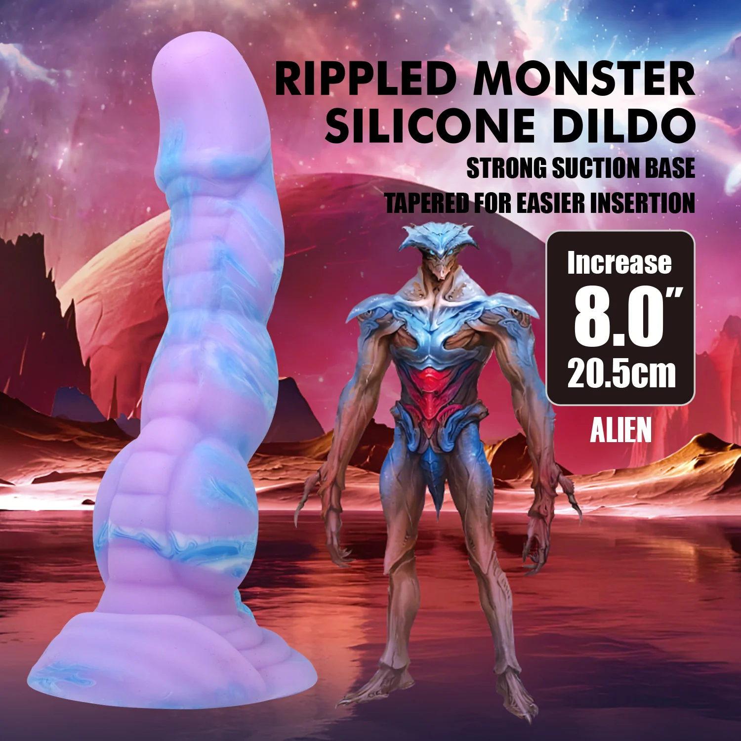 Power Monsters Alien 8" Fantasy/Tentacle Dildo - Image 3