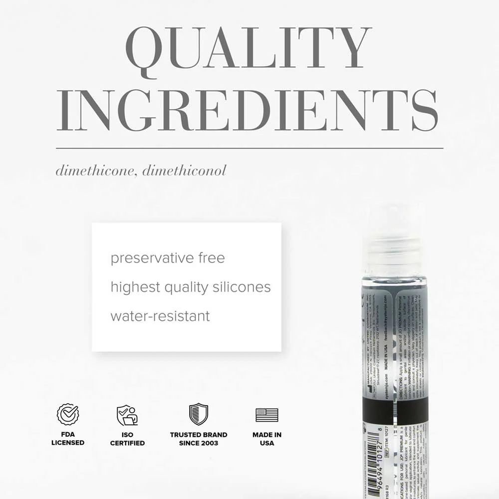 JO Premium Silicone Lube 30ml - Image 3