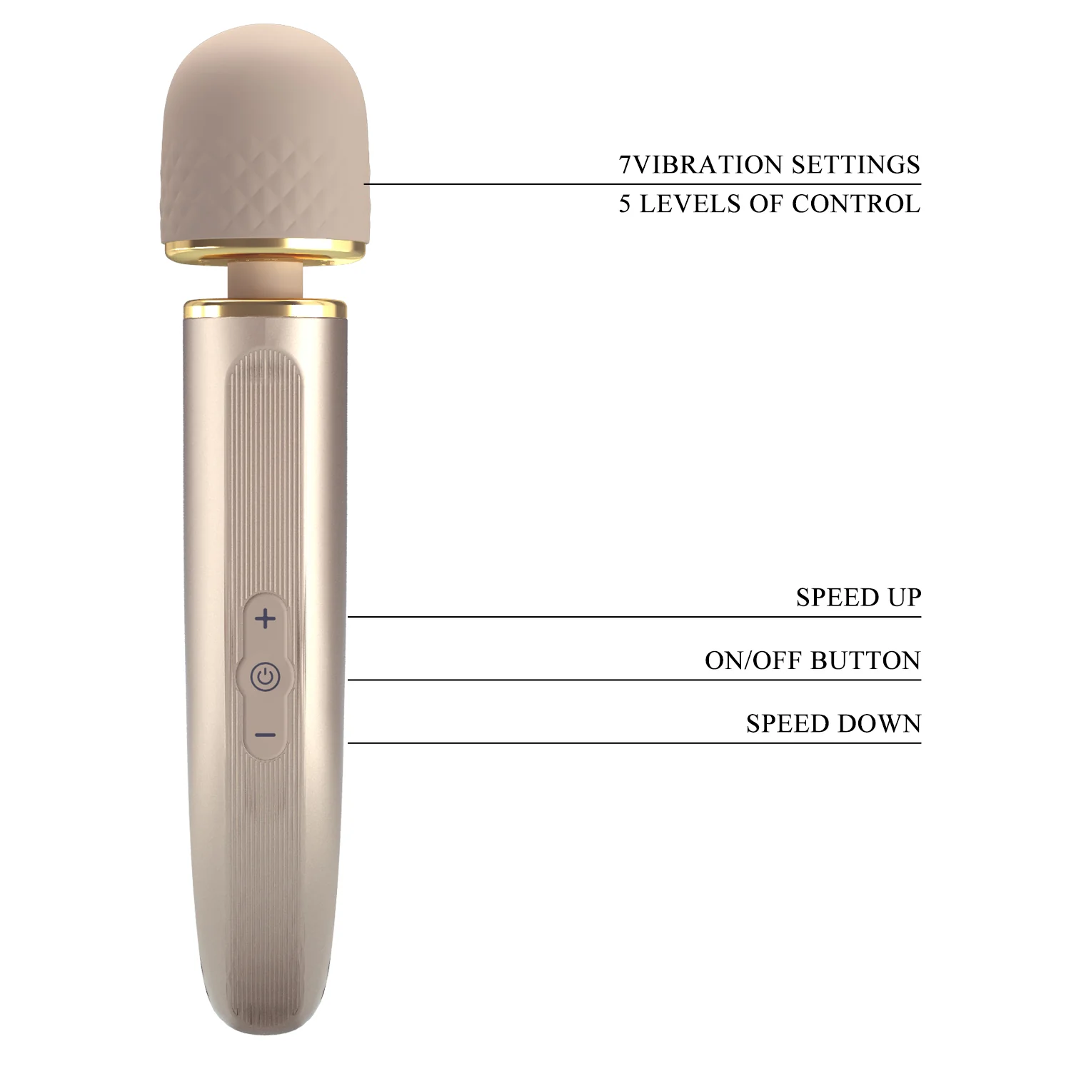 Pretty Love Interesting Wand Massager Vibe BI-014808-2 Gold - Image 5
