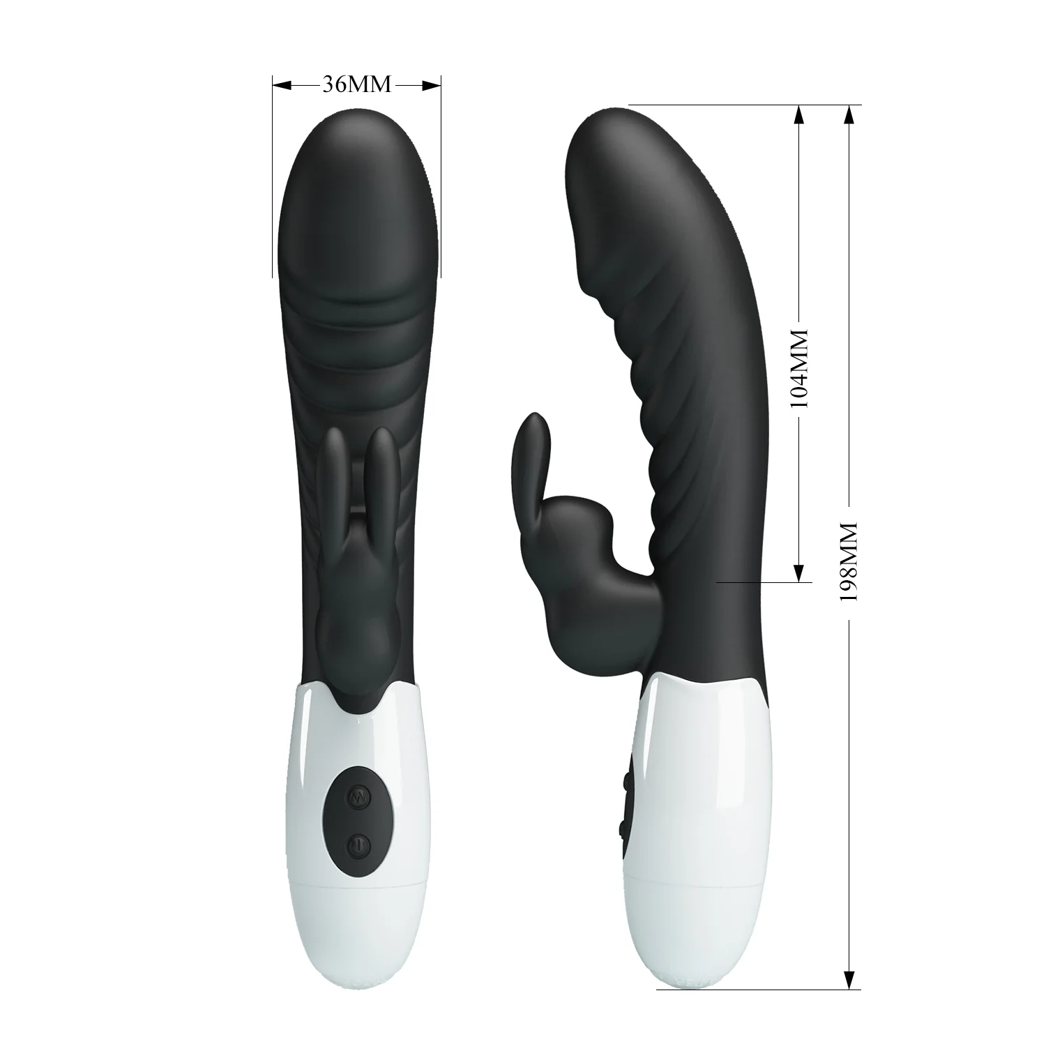 Pretty Love Naughty Bunny Rabbit Vibrator Black - Image 4