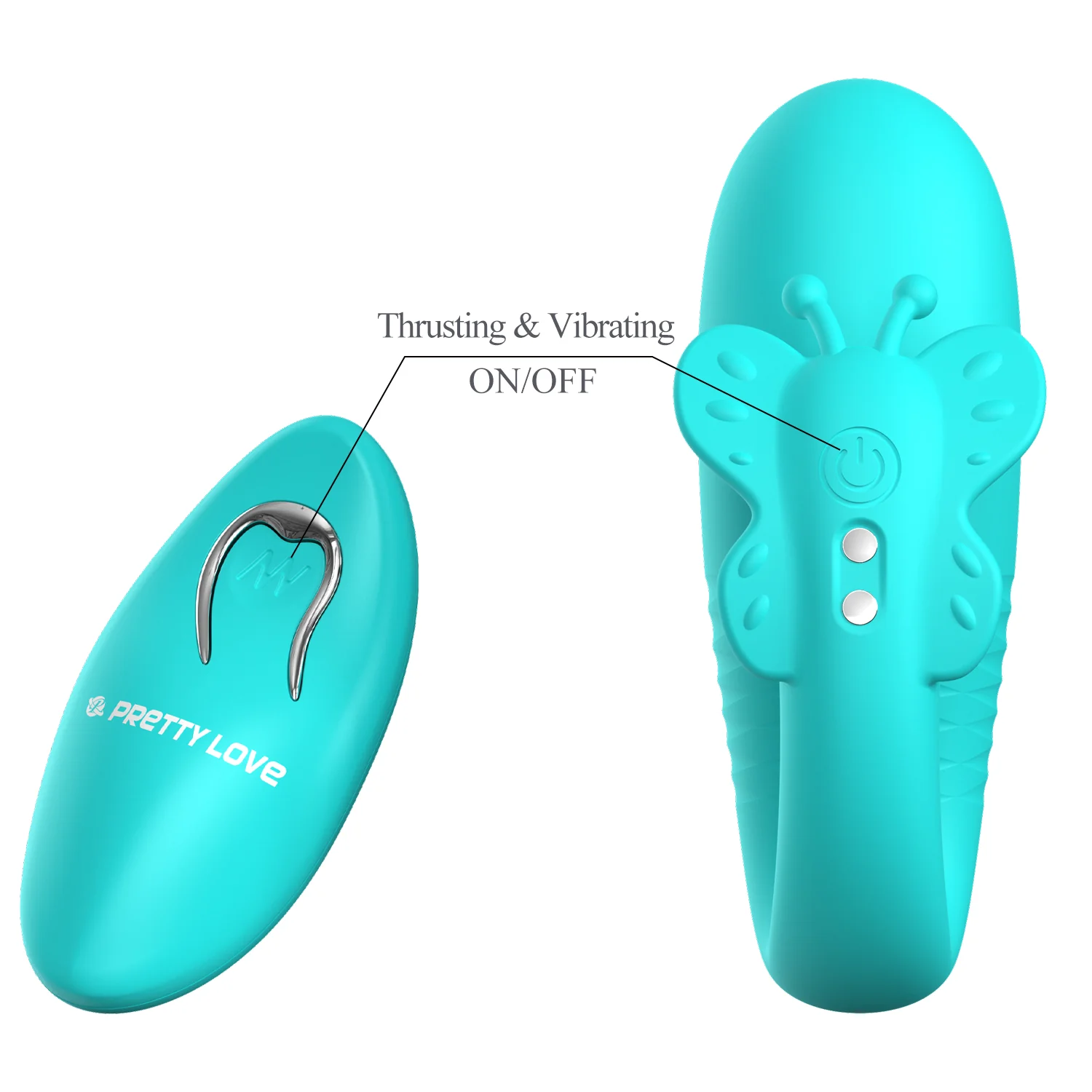 Pretty Love Remi Butterfly Vibrator Teal Bi-300093 W - Image 10