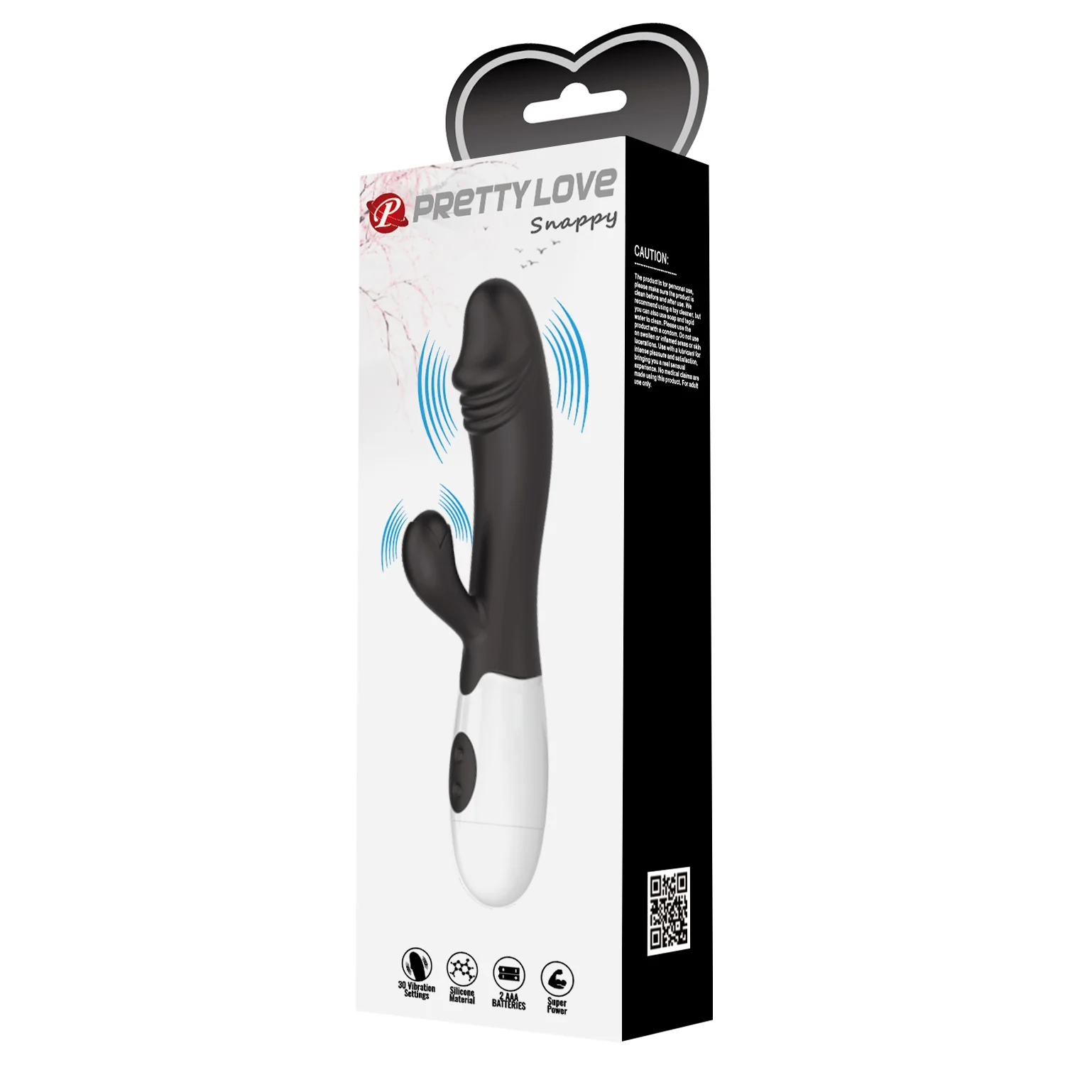 Pretty Love Snappy Rabbit Vibrator Black BI-014173-A3 - Image 2