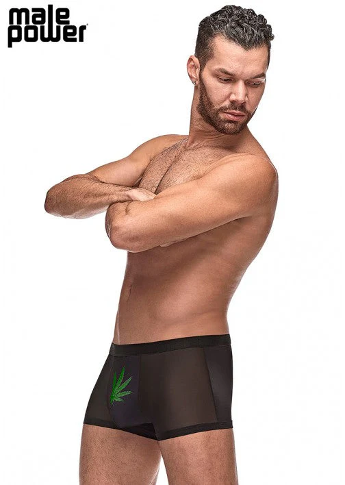 Male Power Private Screening Pouch Short Leaf Black XL - 182262 - Image 3
