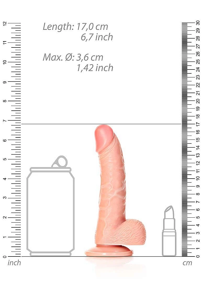 Realrock 6" Cock With Balls - Regular Curved - Flesh - Image 7