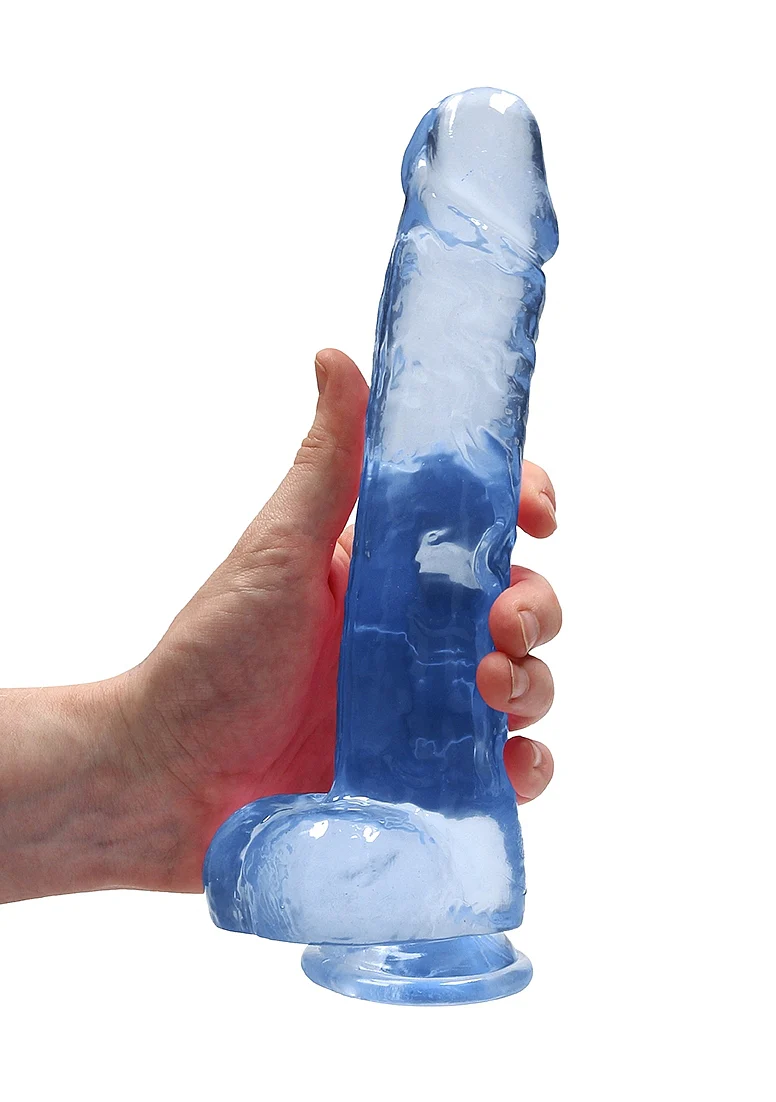 Realrock 9" Blue Dildo with Balls - Image 3