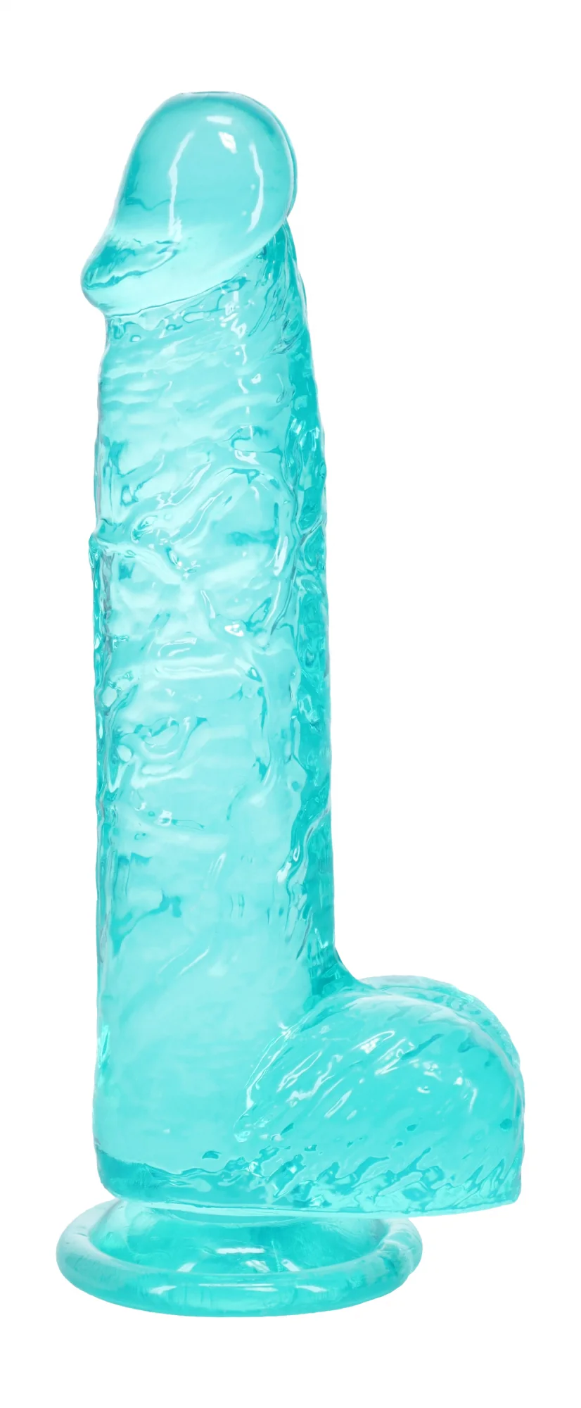 Realrock Realistic Dildo with Balls 5" Teal - Image 2