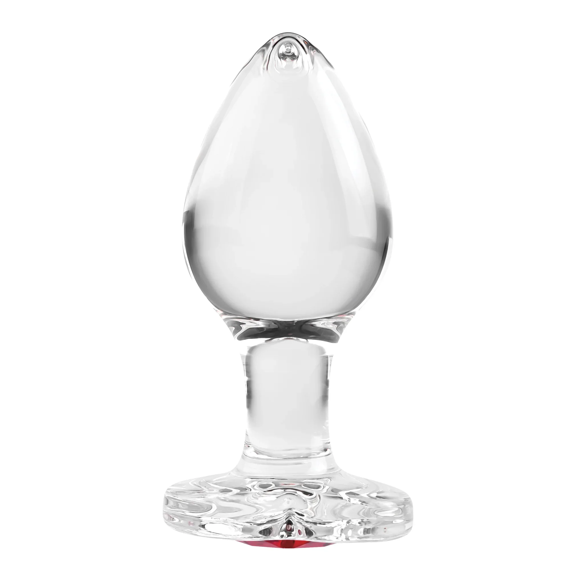 Adam & Eve Red Heart Gem Glass Anal Plug Medium - Image 11
