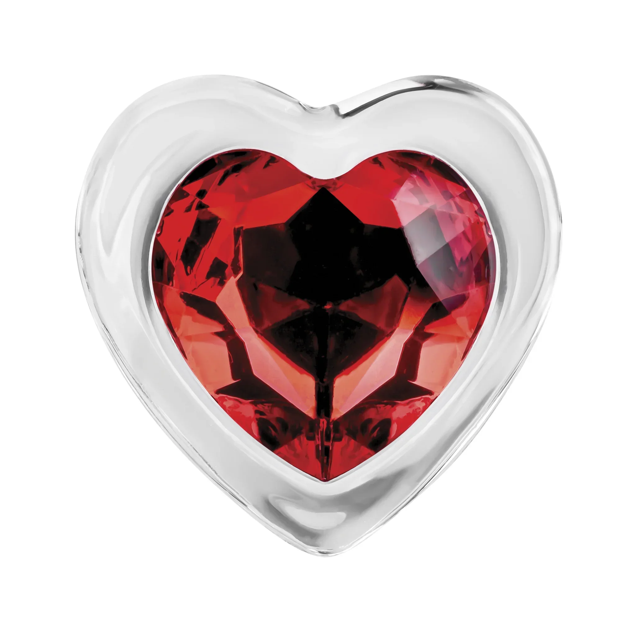 Adam & Eve Red Heart Gem Glass Anal Plug Medium - Image 8