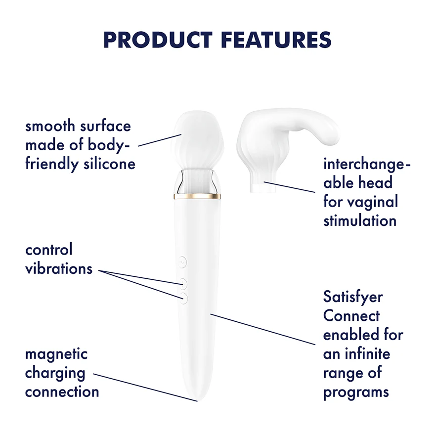 Satisfyer Double Wand-er Massage Wand & Attachments - Image 3