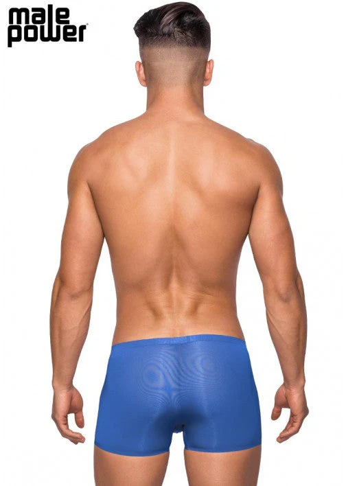 Male Power Seamless Sleek Short with Pouch Blue S - SMS006 - Image 2