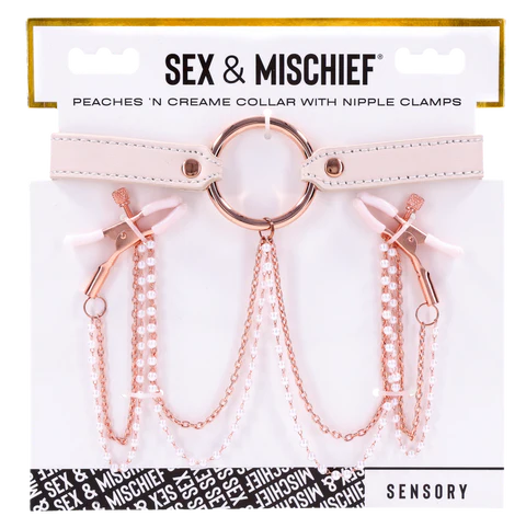 S&M Peaches ‘n Creame Collar with Nipple Clamp - Image 3