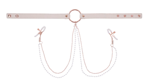 S&M Peaches ‘n Creame Collar with Nipple Clamp - Image 5