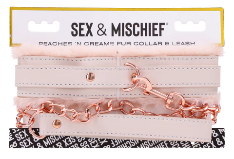 S&M Peaches ‘n Creame Fur Collar & Leash - Image 2