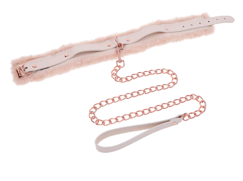S&M Peaches ‘n Creame Fur Collar & Leash - Image 3