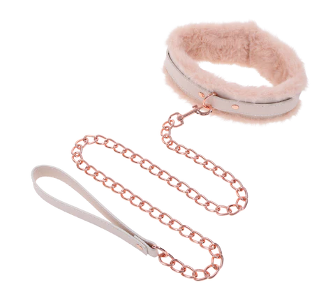 S&M Peaches ‘n Creame Fur Collar & Leash - Image 4