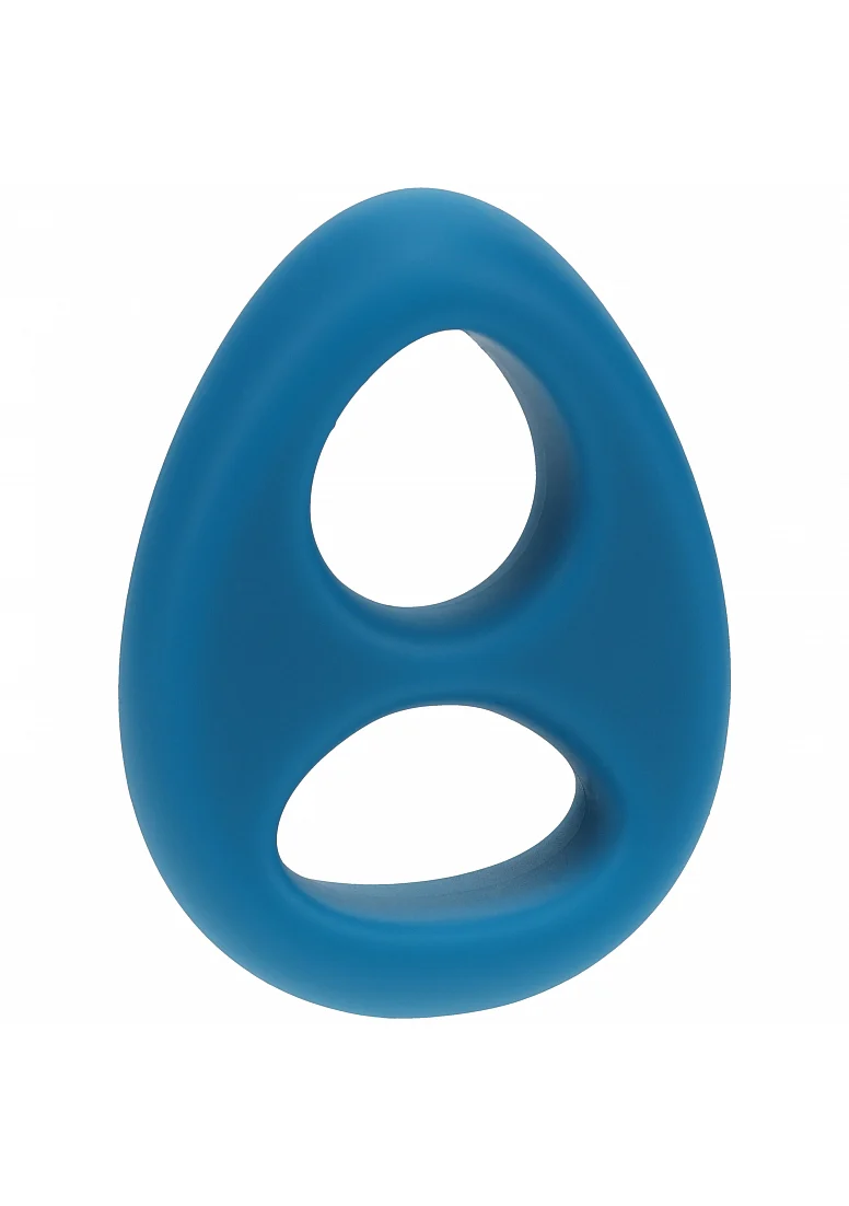 Levelz Double Liquid Silicone Cock & Ball Ring Teal - Image 2