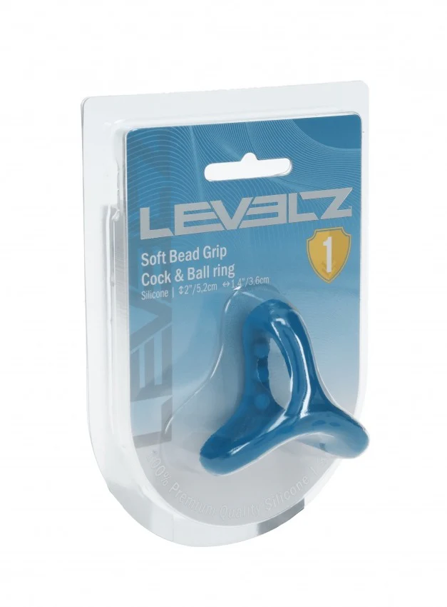 Levelz Soft Bead Grip Silicone Cock & Ball Ring Teal