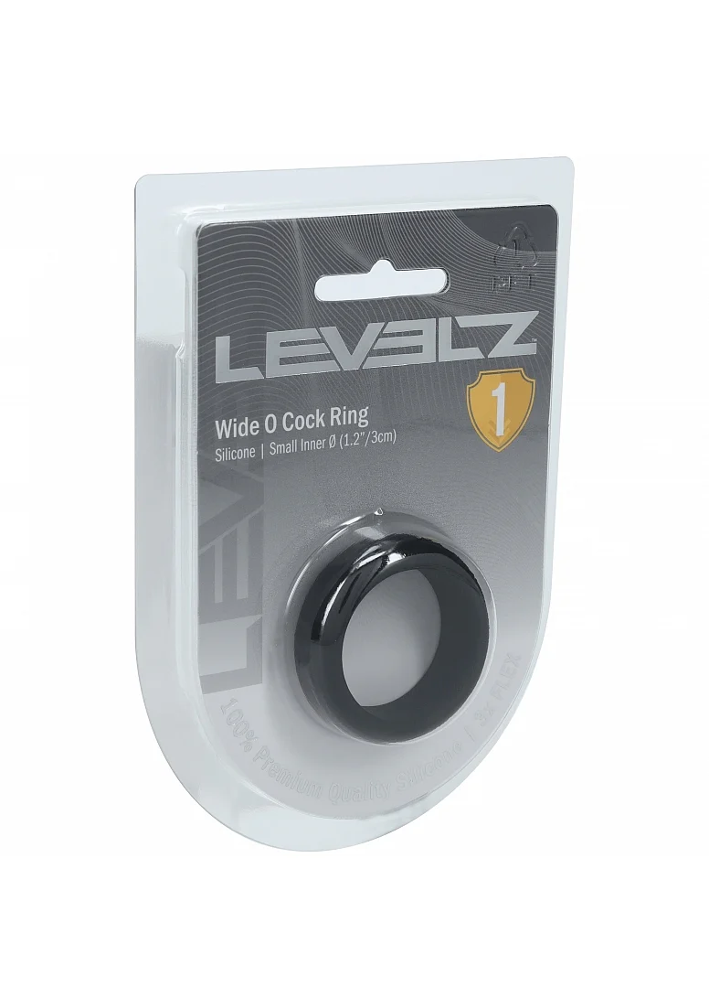 Levelz Wide O Silicone Cock Ring Small Black