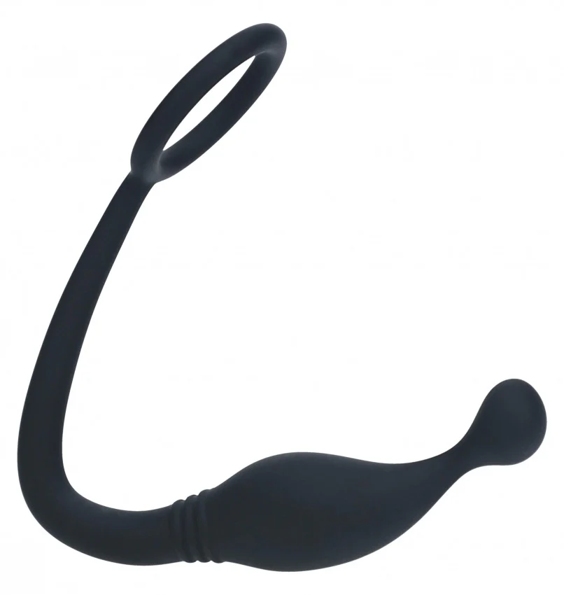 Levelz Silicone Cock Ring with Prostate Stimulator Small Black - Image 2