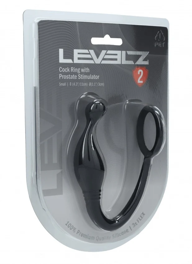 Levelz Double Ripple Silicone Prostate Massager Black