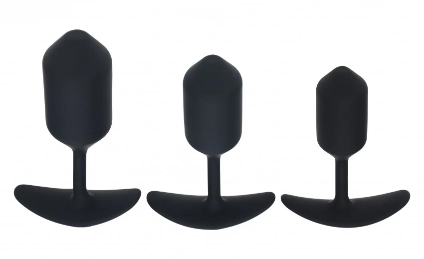 Levelz Silicone Weighted Anal Plug Training Kit Set Of 3 Black - Image 2