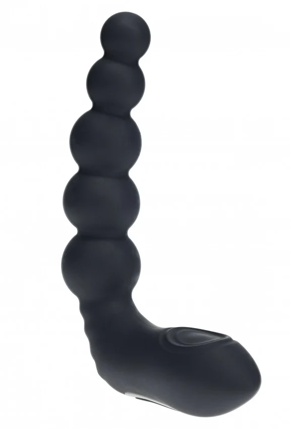 Levelz Vibrating Heating - Bendable Tapping Beaded Silicone Prostate Stimulator Black - Image 2