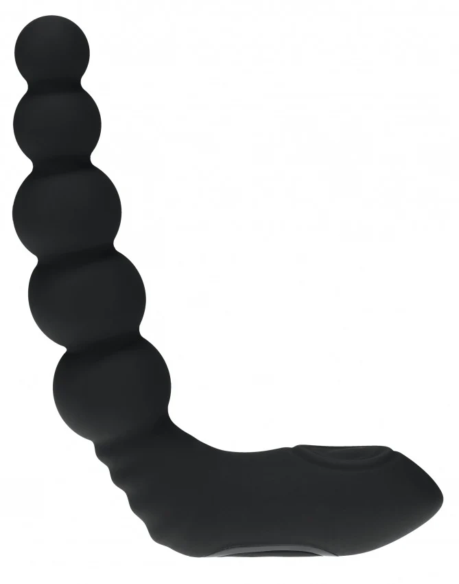 Levelz Vibrating Heating - Bendable Tapping Beaded Silicone Prostate Stimulator Black - Image 4