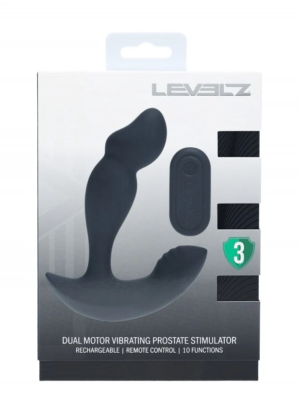 Levelz Dual Motor Remote Control Dual Motor Vibrating Liquid Silicone Prostate Stimulator Black - Image 8