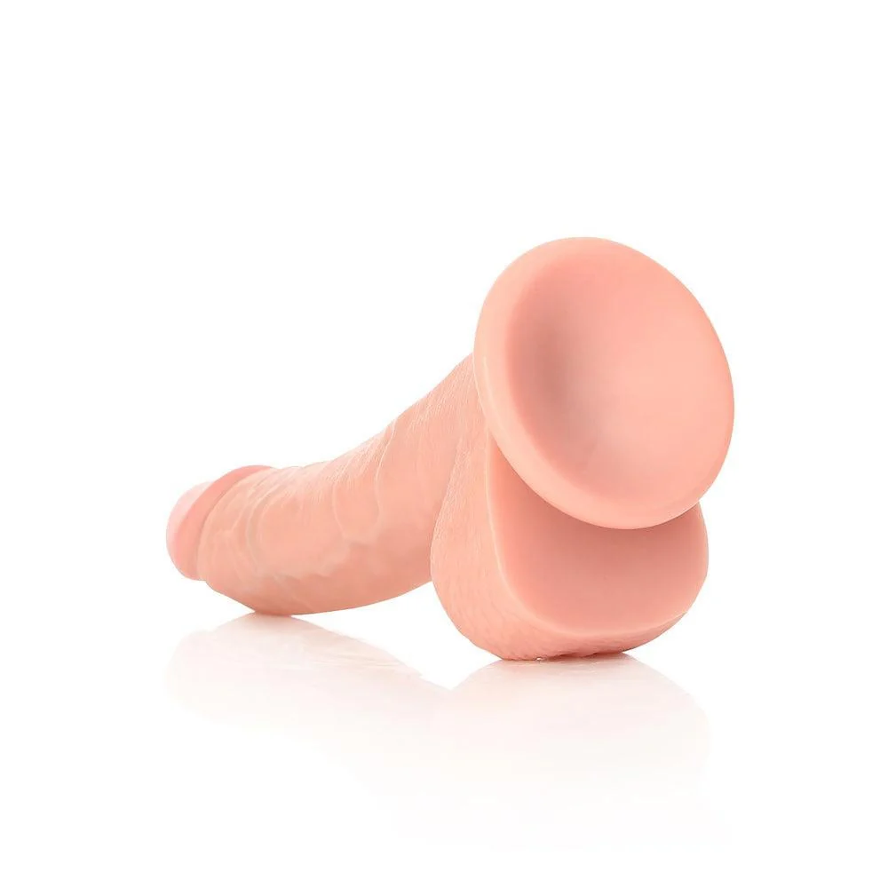 Realrock 8" Cock With Balls - Regular Curved - Flesh - Image 4