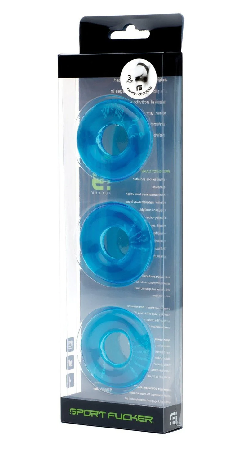 Sport Fucker Chubby Cockrings 3 Pack Blue - Image 3