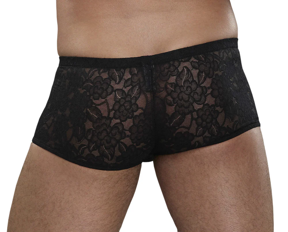 Male Power Stretch Lace Mini Short Black L 145162 - Image 2